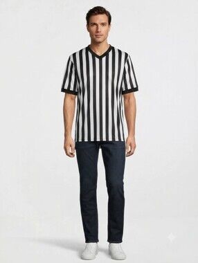 🧨🧨Smitty Referee Shirt Size XL Black/White Stripes Size XL